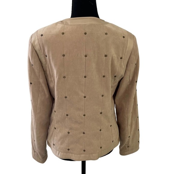Doncaster Tan Gold Studded Jacket With Pockets 8 - Picture 4 of 6